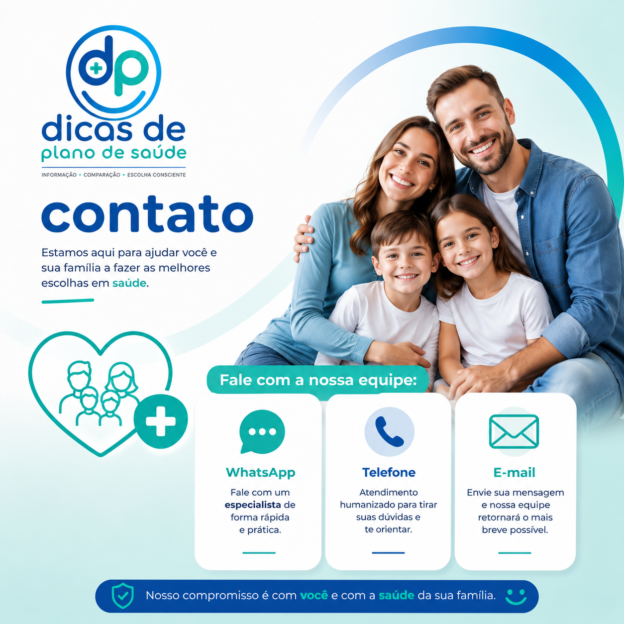 família sentada