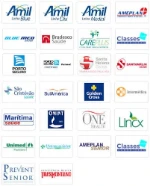 imagem com vários logos de operadoras de planos de saúde