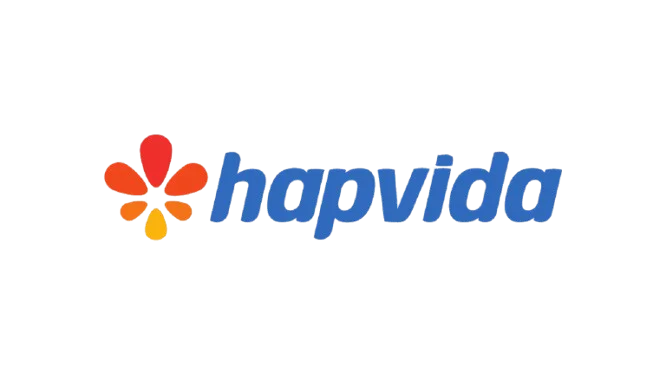 logo da hap vida laranja, amarelo e azul