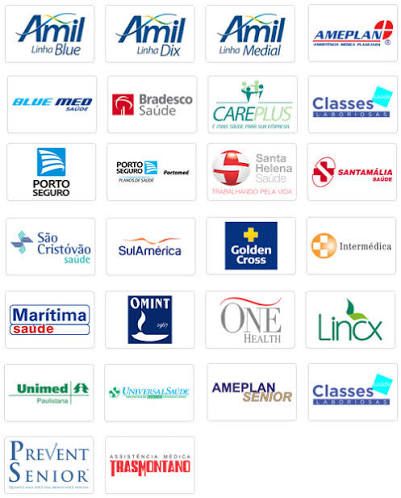 imagem com vários logos de operadoras de planos de saúde